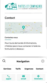 Cabinet vétérinaire Pattes & Cie — version mobile